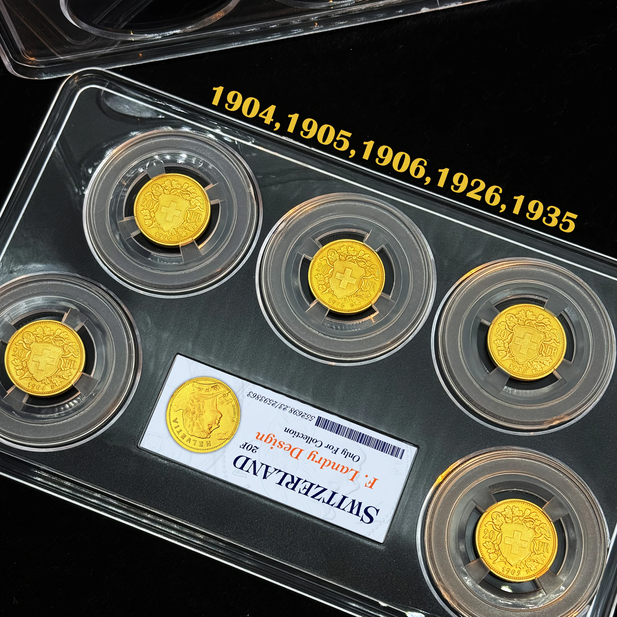 5 قطعة/المجموعة 1904 1905 1906 1926 1935 السويسري Helvetia طبق الاصل عملات ذهبية ميدالية تذكارية آلهة وجبل الثلج تصميم الهدايا