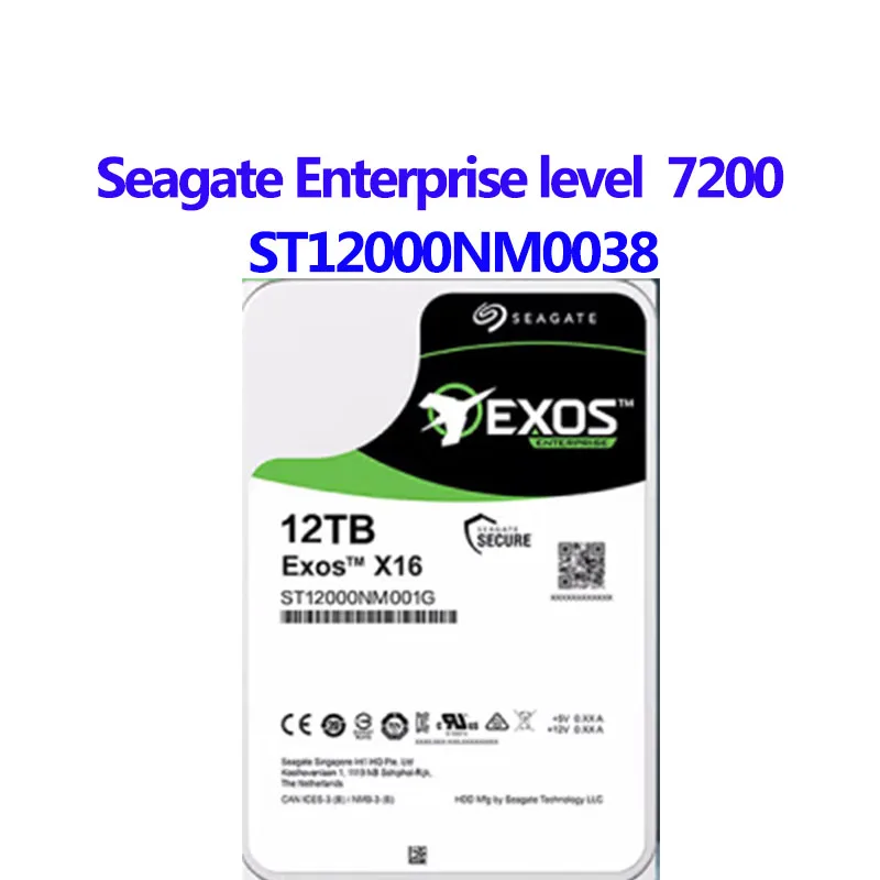 

ST12000NM0038 SEAGATE EXOS X14 12TB SAS 12 GB/s 7200rpm 256MB 3,5 "HDD ENTERPRIES сервер жесткого диска ST12000NM0278 ST12000NM0368