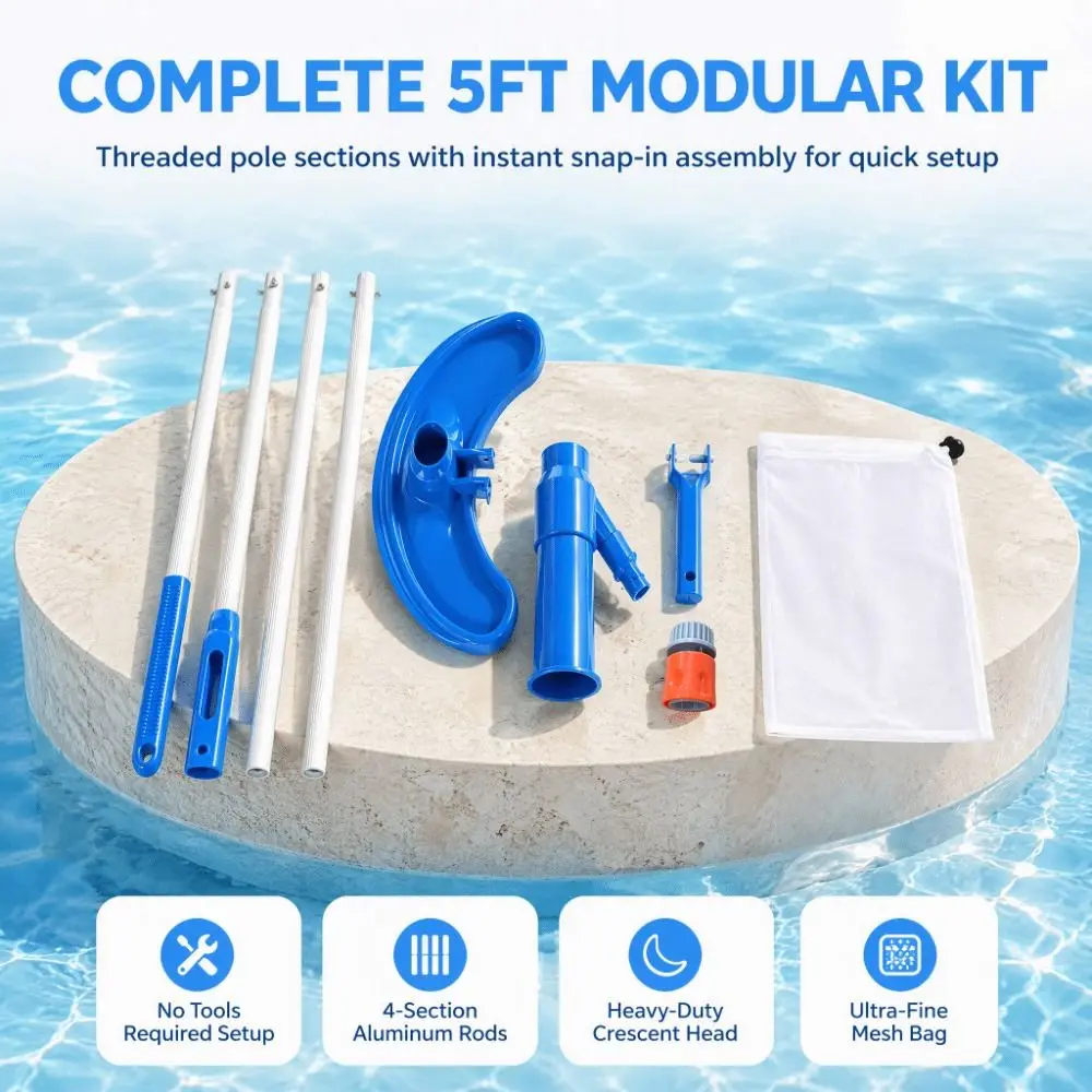 Durable Easy Assembly Pool Vacuum Cleaner Multi-Functional Efficient Underwater Pool Skimmer Garden Hose Vacuum Small Pools