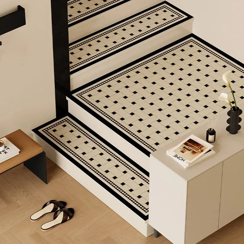 

Absorbent Leather Floor Mats for Stair Step, Vintage Mat, Luxury Home Stairs, Non-slip Carpet, Custom Area Rugs, Laundry Room, K