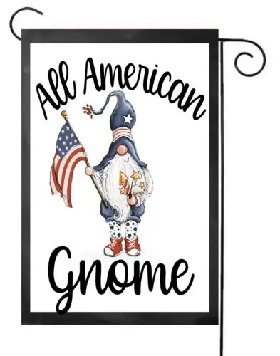 All American Gnome  Garden Flag Top Quality  Double Sided