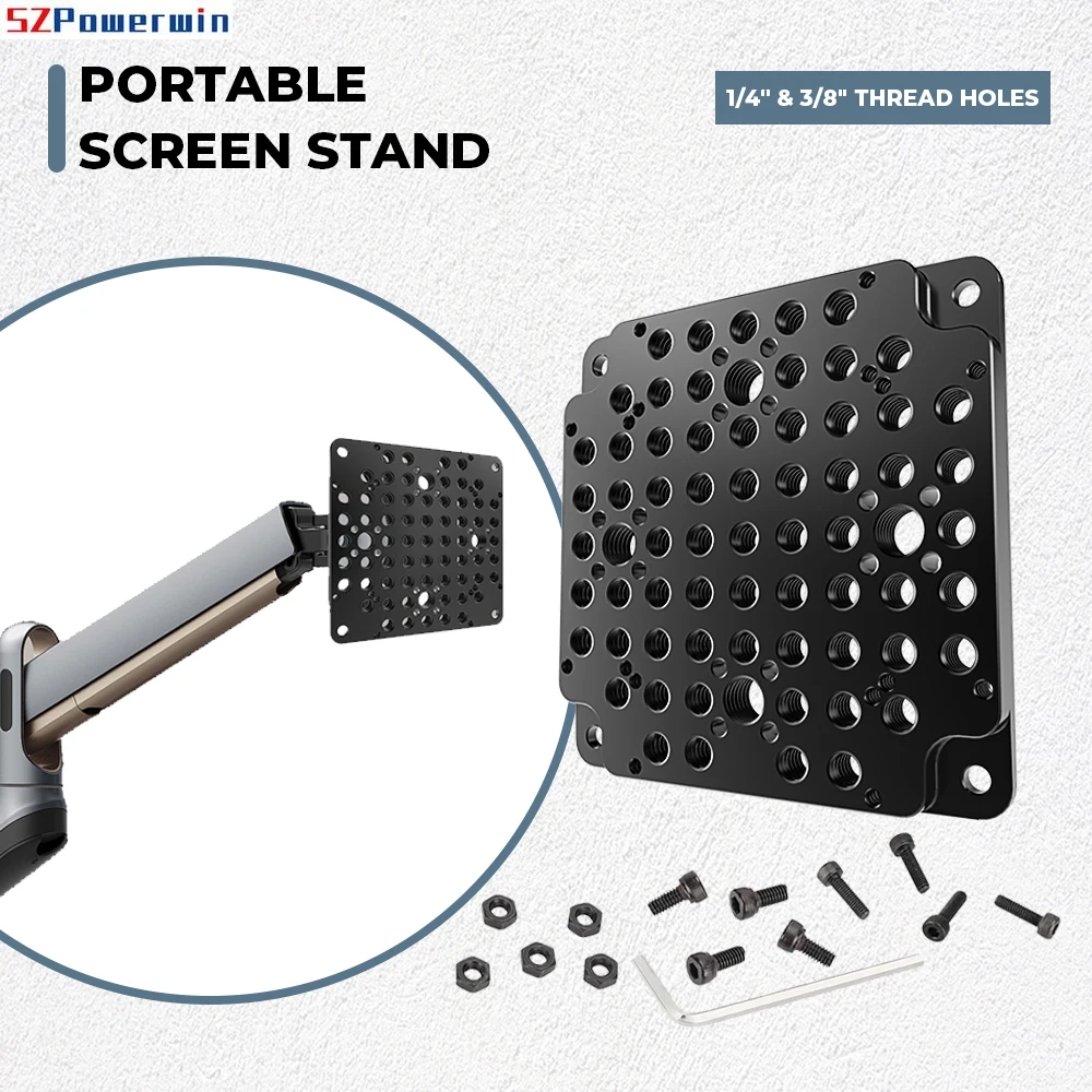 Pelat Dudukan Kamera VESA Pelat Keju Serbaguna dengan Dudukan VESA 75Mm, dengan Lubang Ulir 1/4" & 3/8" Pelat Dasar Perbelanjaan