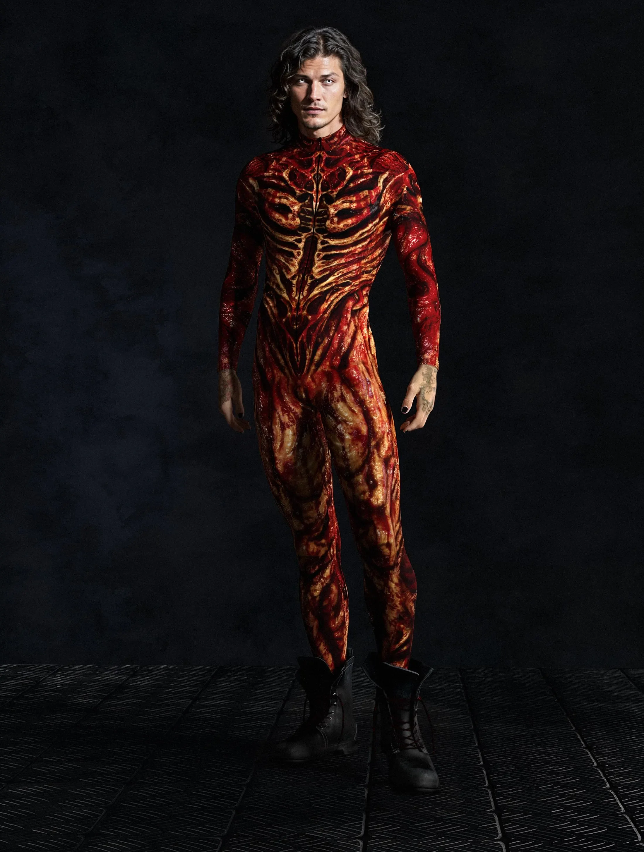 

Male Zombie Halloween Cosplay Men Costume Carnival Male Alien Sexy Slim Jumpsuit Zentai Male Scary Bodysuit