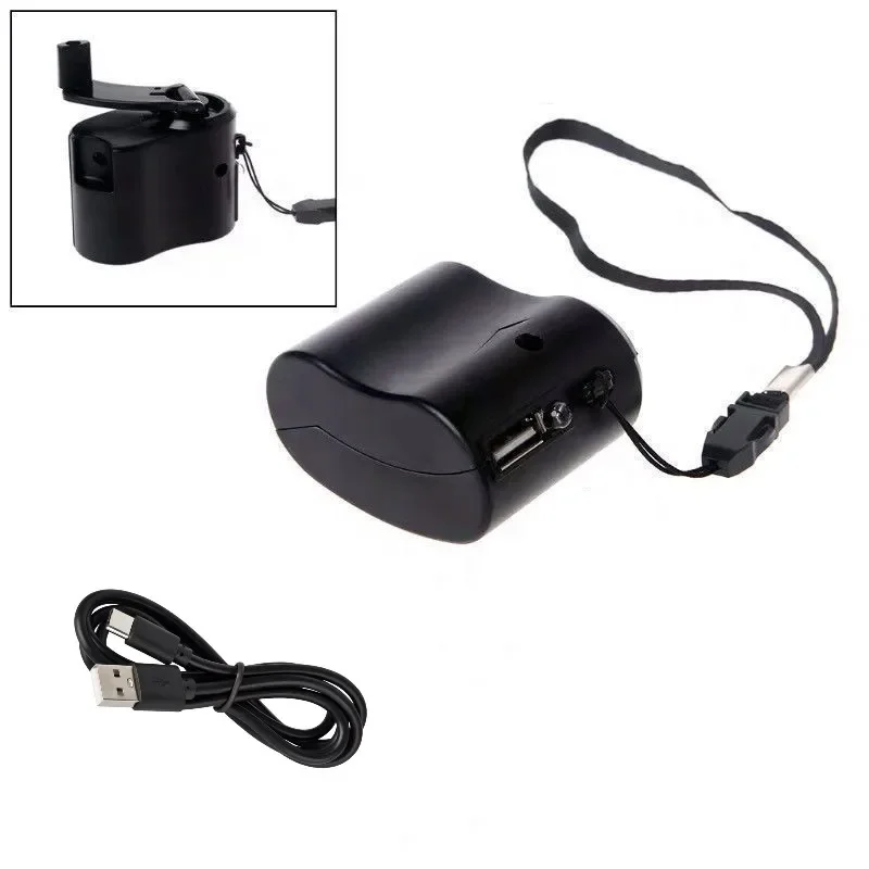 Camping Power Solution USB Hand Crank Manual Power Generator For Phone Data Cable  Compact Design For Portability