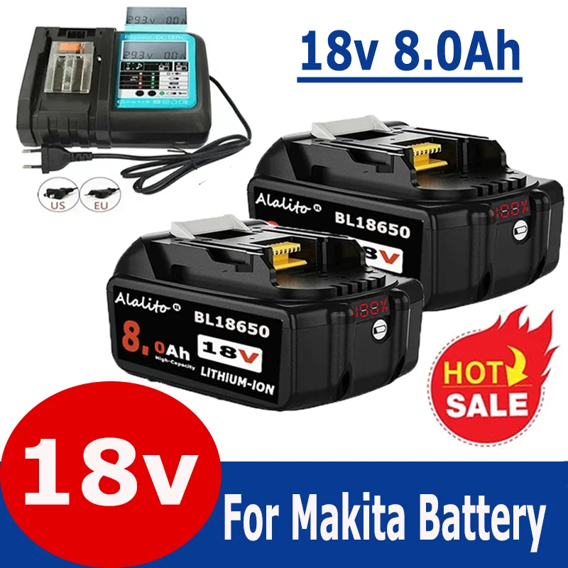 

Перезаряжаемая литий-ионная батарея для Makita 18 в Ач BL1840 BL1850 BL1860 с фотографическим экраном