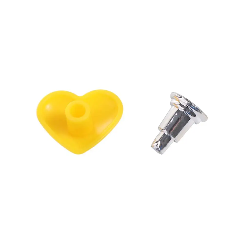 2pcs Fashionable Heart Shaped Toilet Press Nail Protector Love Toilet Button Colorful Water Tank Buttons Bathing Room Decor