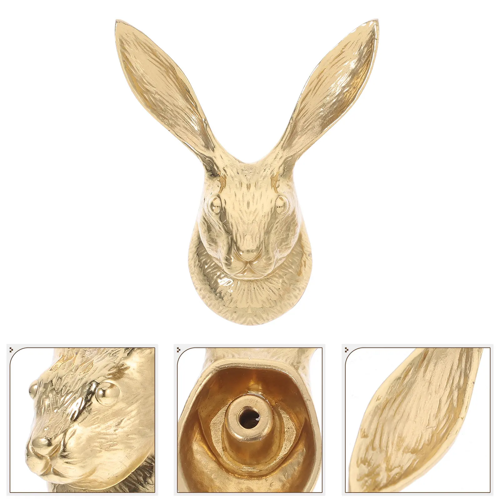 Brass Bunny Head Drawer Pull Polished Surface Comfortable Grip Easy Install Versatile Fit for Drawers Cabinets Animal Knobs