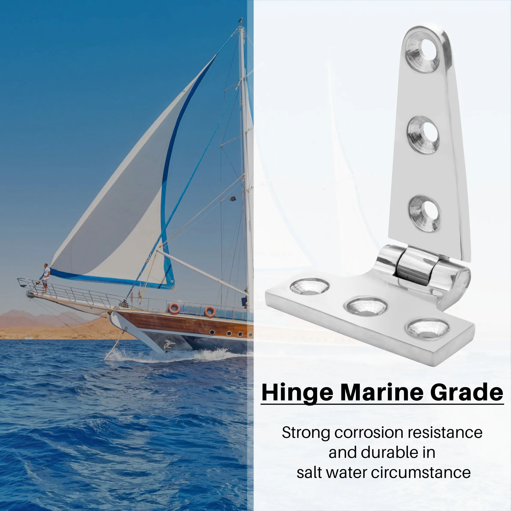 Barco Heavy Duty T Dobradiça, Marine Grade, Fundição, Porta Hatch, Aço Inoxidável 316, 2 Pcs