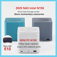 NEW NAS 2025 ME Mini Intel N150 N200 Mini PC 6-Bay 12GB LPDDR5 64G eMMC SSD WiFi6 4K Dual 2.5G Lan 4800MHz Computer Gaming pc