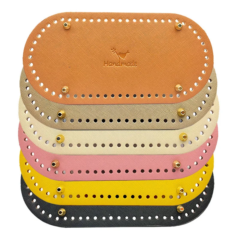 12*25cm Oval Long Bottom For Knitted Bag PU Leather Bag Accessories Handmade Bottom DIY Crochetbag Pad Women Bag Bottom Base