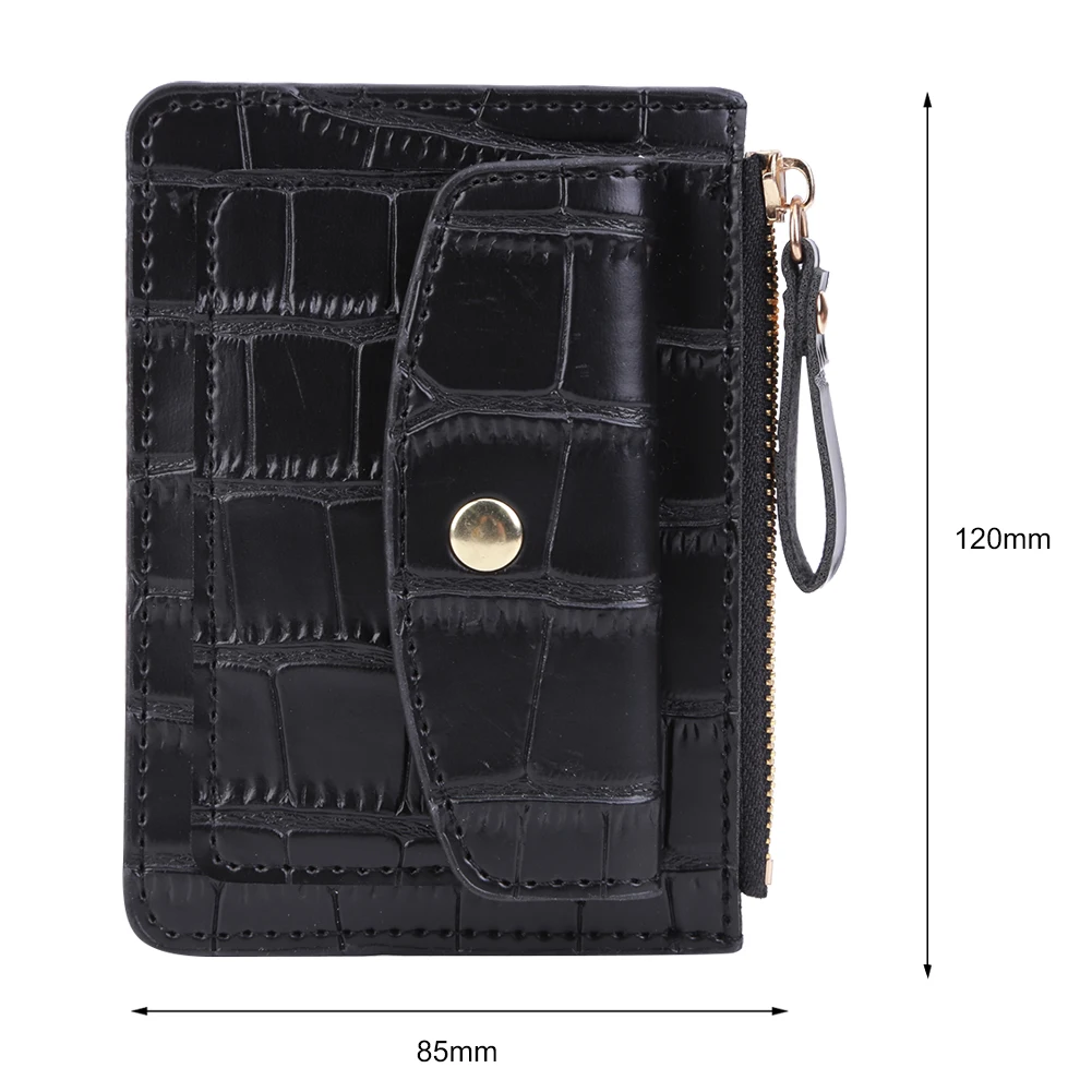 Women Fashion Short Wallet PU Leather Coin Card Holder Solid Color Casual Money Wallet Female Outdoor Bag
