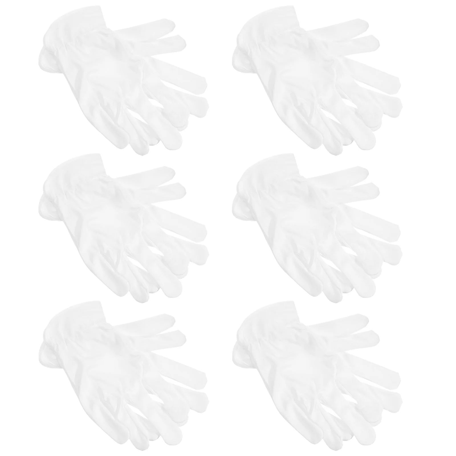 

6 Pairs Dust-free Gloves Microfiber for Women Work White Clock Jewelry Handling Inspection