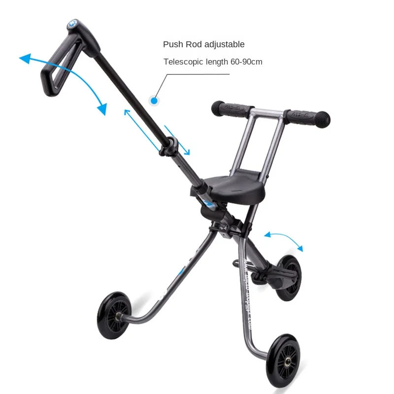 Micro Light and foldable baby stroller With brakes and seat belts M-cro Three-wheeled baby stroller