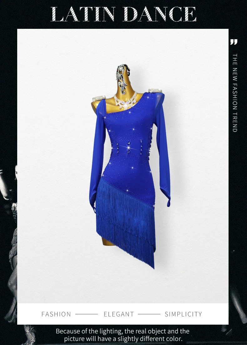 Damen-Latein-Tanzwettbewerbskleid, elegante Partykostüme für amerikanische Mädchen, 2026 Ballsaal-Karneval-Übungskleidung, Party-Outfit – Detail 2