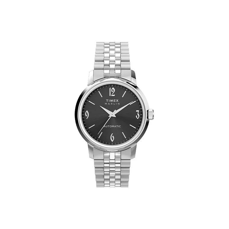 TIMEX Wrist Watches Automatic Mechanical Movement Stainless Steel Strap 40mm Black Dial Men's Watches TW2W93200-1