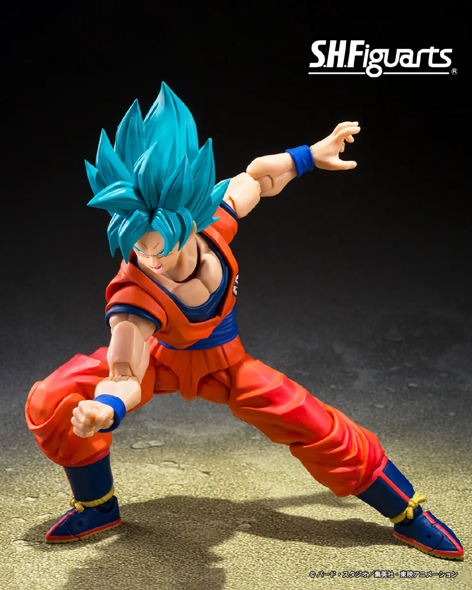 In Stock Bandai S.H.Figuarts SHF Dragon Ball Super Saiyan God Son Goku Blue Power Transcending Limits Action Figure Toys Model - view 6
