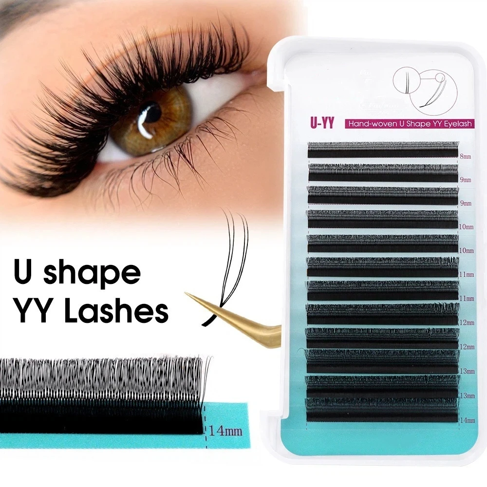 ナチュラルカールU字型YYラッシュ ブラックCカール 2D効 - Eyelash Extension Double Volume のレビューと価格