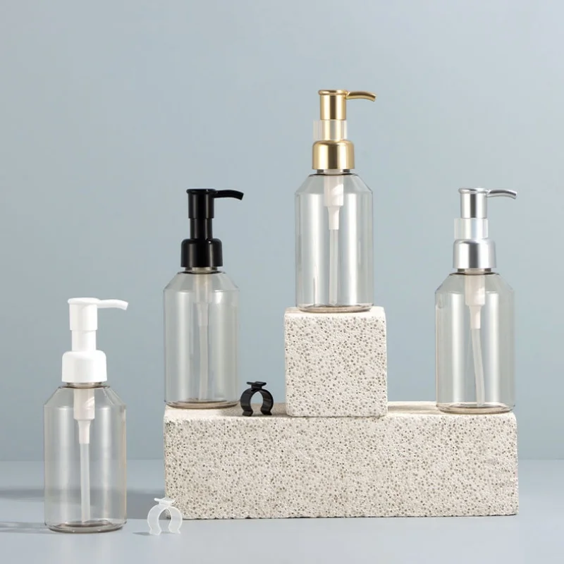 150 مللي زجاجة محلول بلاستيكية فارغة مضخة زيت مستديرة الكتف مستحضرات التجميل إعادة الملء حاوية التعبئة والتغليف زجاجات الشامبو #1