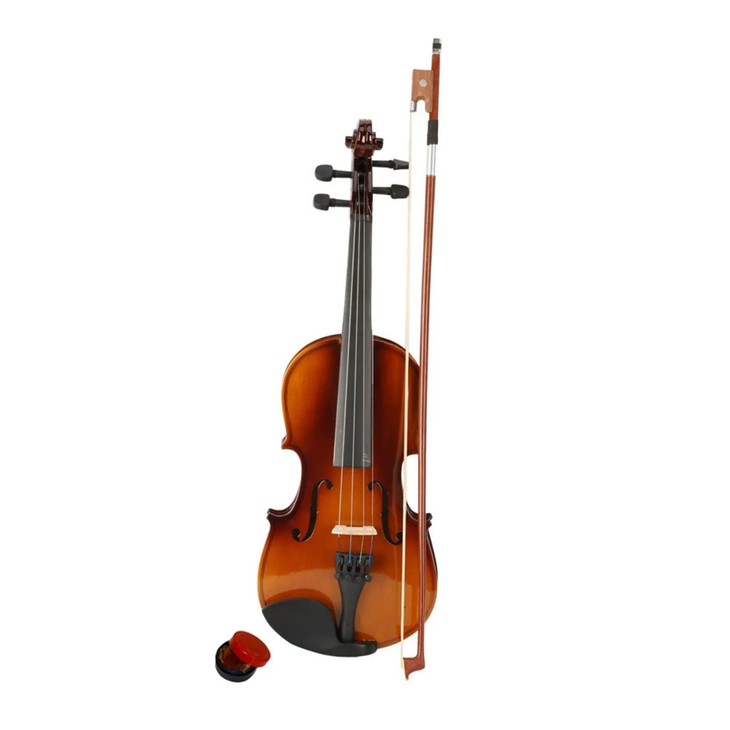 

1/2 Size Acoustic Violin Case Set with Bow and Rosin - Complete Student Violin Outfit, Natural Wood Finish
