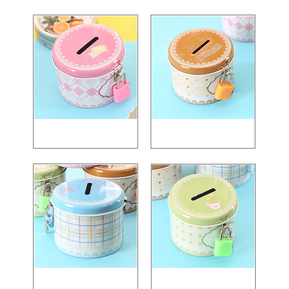 

3 Pcs Piggy Bank Money Box Safe Coin Tinplate Metal Saving Pot Lock Fits St Coins Strong Bedroom Decoration Kids