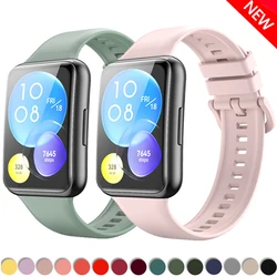 Pulsera de silicona para Huawei Watch FIT 2, correa de reloj inteligente, hebilla de metal, correa deportiva de repuesto, accesorios de correa fit2