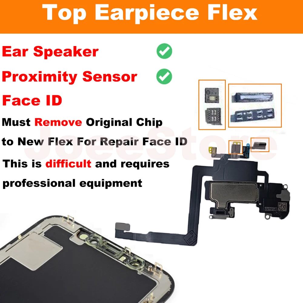 JoeeStore Top Front Earpiece Flex Cable For iPhone 11 12 Pro Max X XS XR Proximity Sensor Original Earphone Speaker Assembly