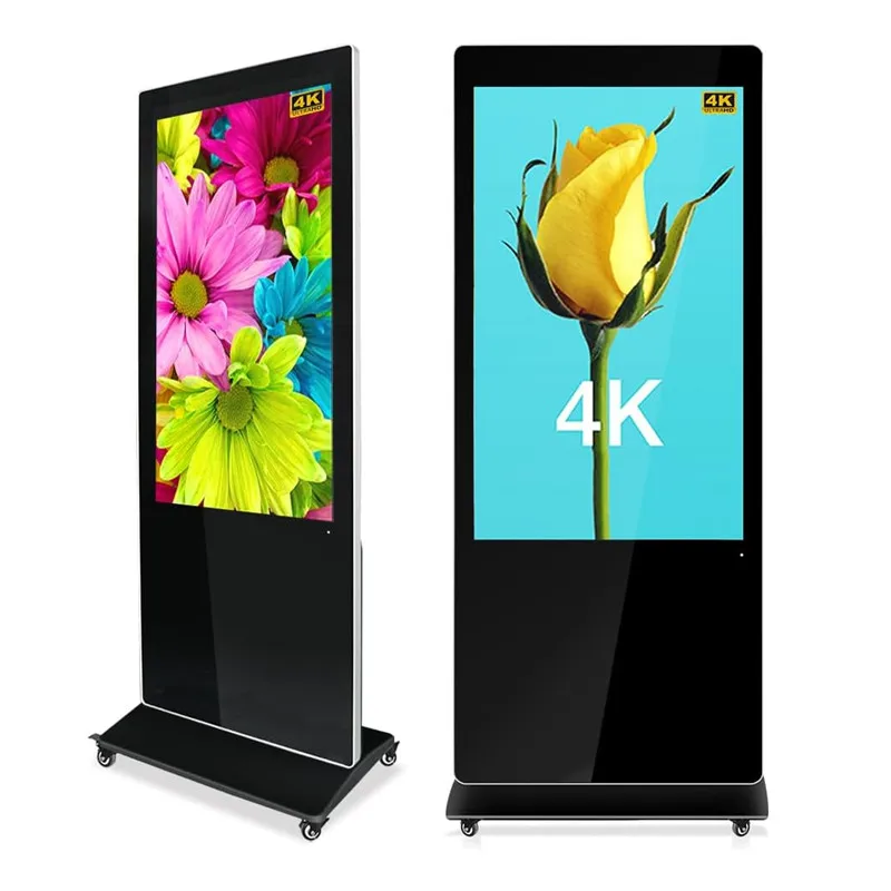 55 Inch LCD Interactive Screen Digital Display for Advertising Floor Standing Vertical Floor Standing Display Screen Advertising