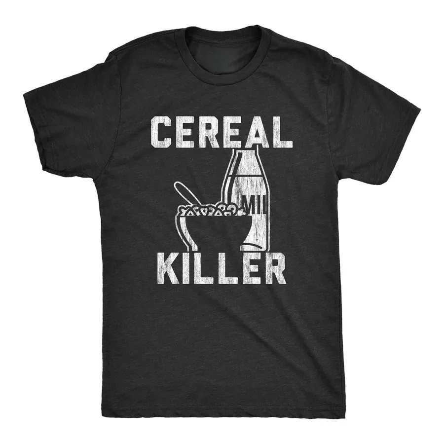 

Sarcastic Black Tee for Men, Funny Cereal Lover Graphic Sweatshirt