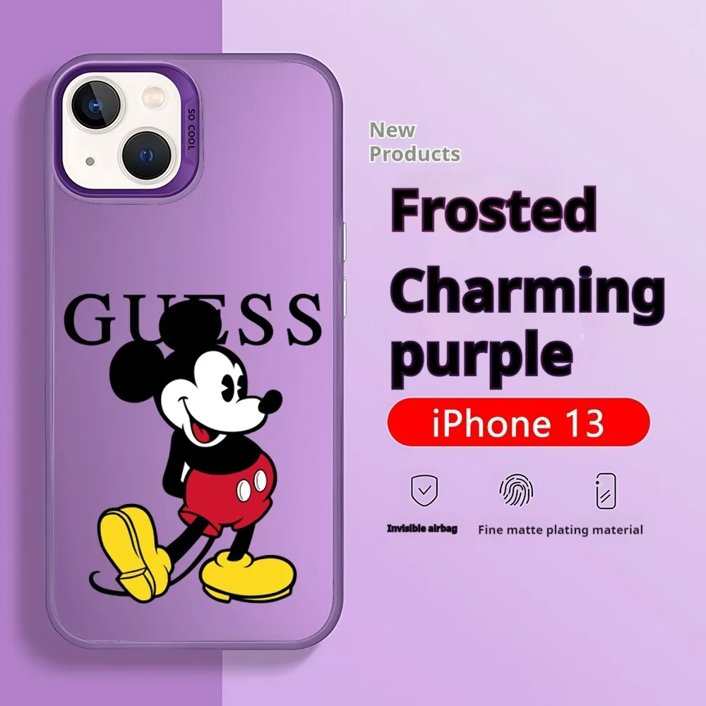 Cool Mickey-G-G-Guesses Phone Case IPhone 16 15 14 13 12 11 Pro Max X XR XSMAX 8 7 Plus Candy Matte Shockproof Back Cover