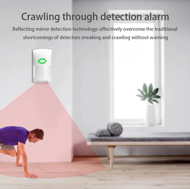 Tuya-detectores infrarrojos inteligentes con WiFi, alarma PIR inalámbrica para exteriores, Sensor de movimiento Compatible con la aplicación Tuya/Smart Life, aplicación inteligente para el hogar