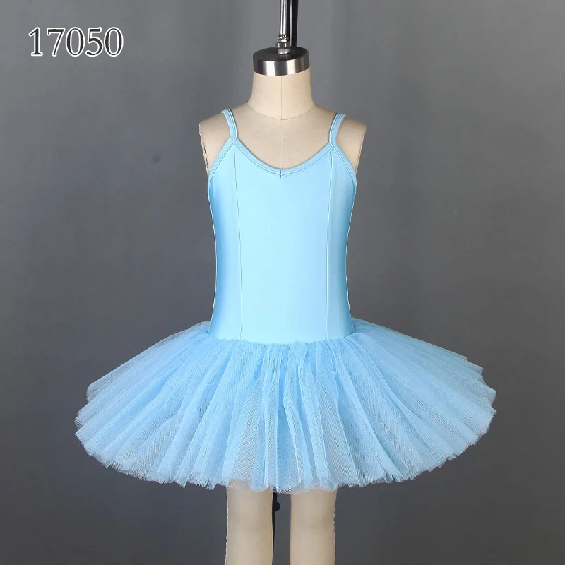 Azul Spandex Ballet Dance Tutu para Meninas, Bailarina Stage Show Costume, Kids Vestidos Performance, 5 Cores Disponíveis, 17050