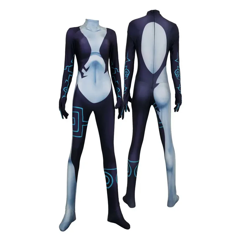 Anime Twilight Princess Cosplay Costume Women Midna Halloween Zentai Bodysuit Suit Jumpsuits Adults Kids