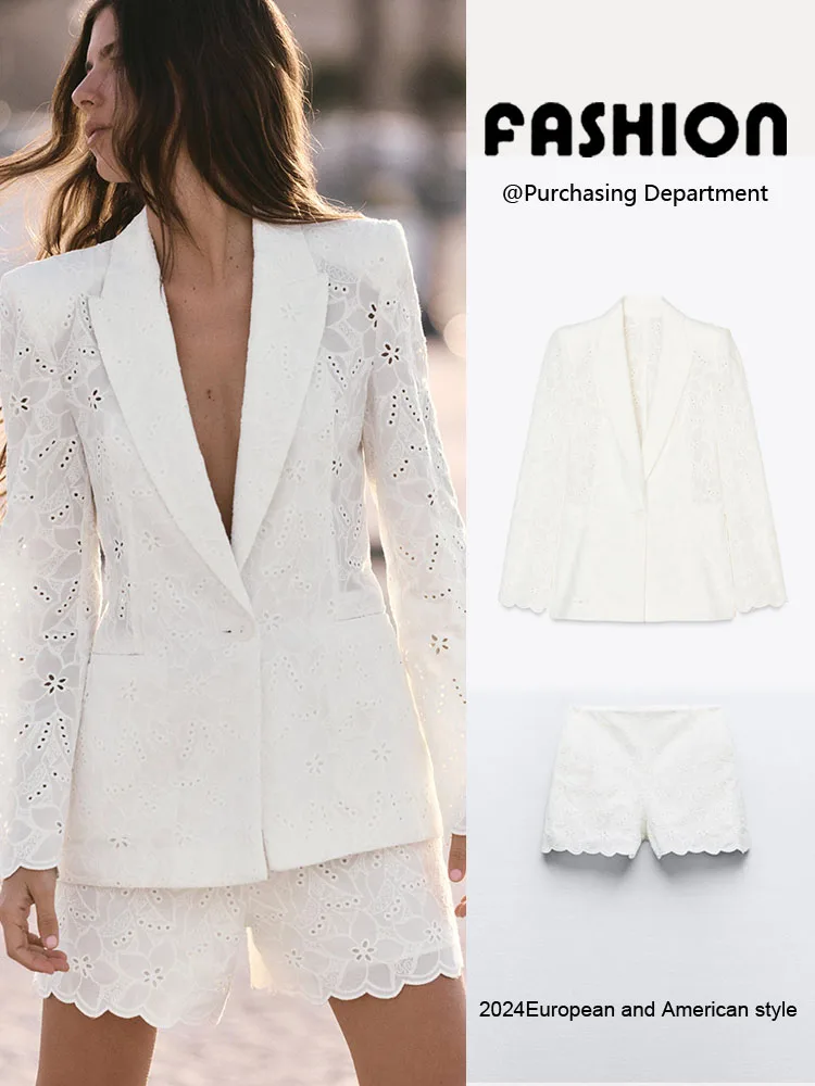 

Spring New Arrival Women's Suit Jaet Casual ort Pants Faionable Two-Piece Set Long Sve ort Length Sli Outfit