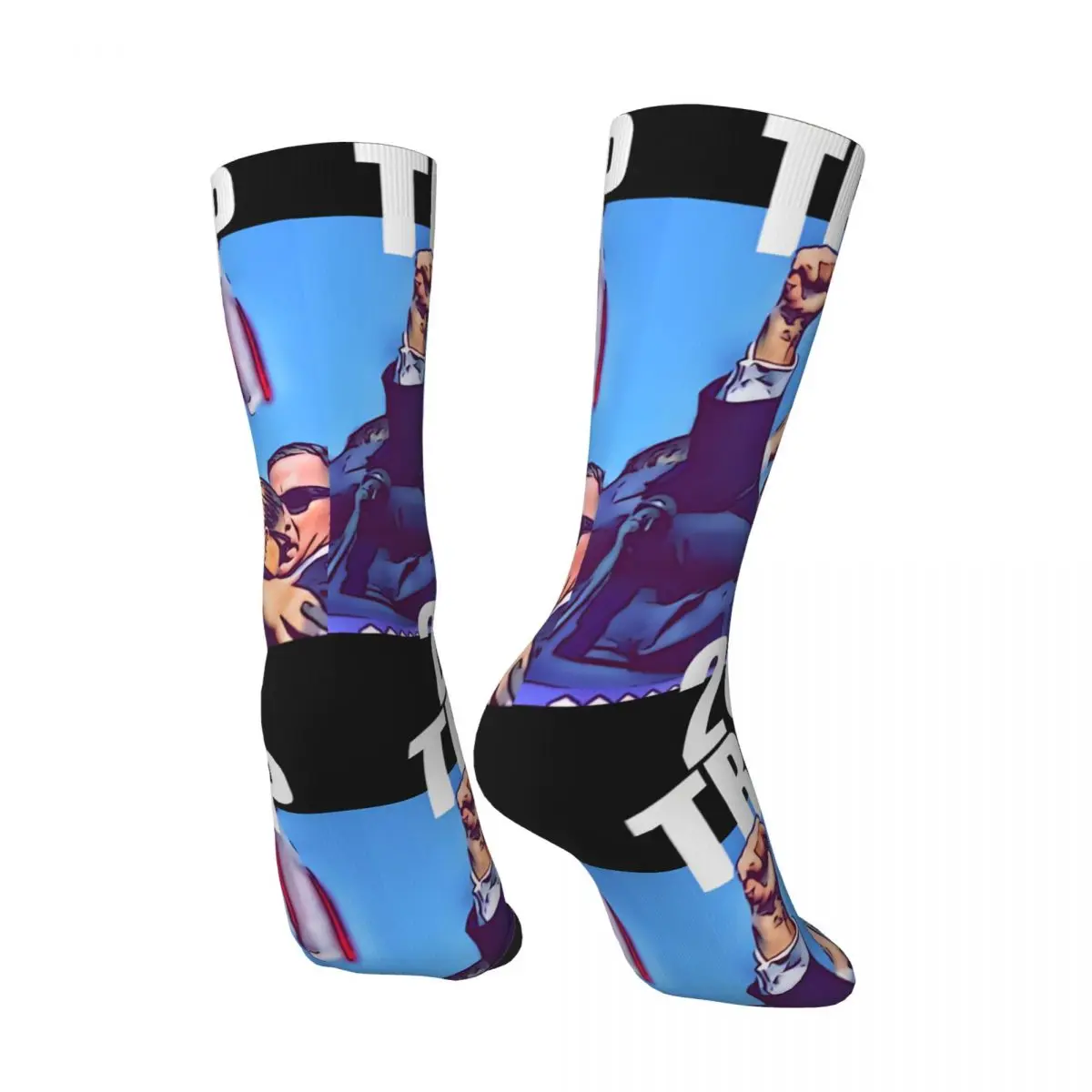 Funny Happy 2024 Men's Socks Vintage Harajuku T-Trumps Hip Hop Novelty Pattern Crew Crazy Sock Gift Printed