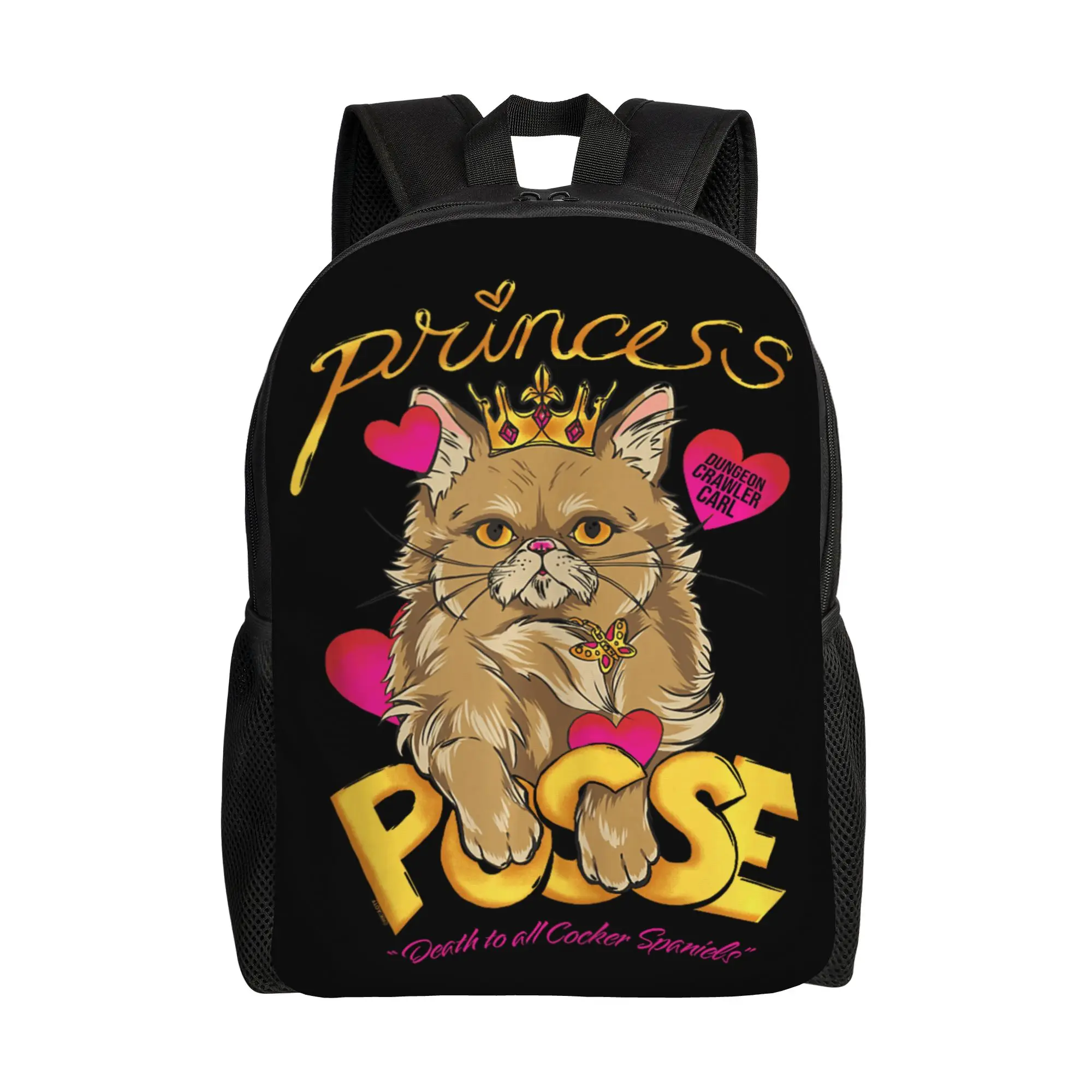 DCC Princess Posse Donut Illustration and Hearts Backpack  Fashion Backpacks Women Men Hiking Big High School Bags Rucksack