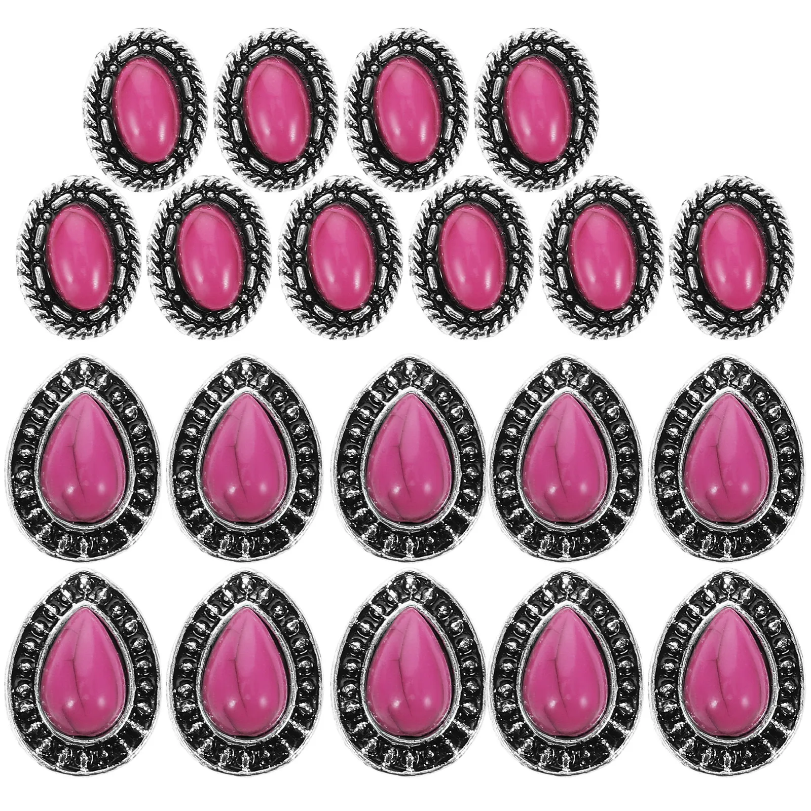 

20Pcs Nail Charms Retro Simulation Turquoise Vintage Alloy Resin DIY Nail Art Decorations Unique Manicure Jewelry