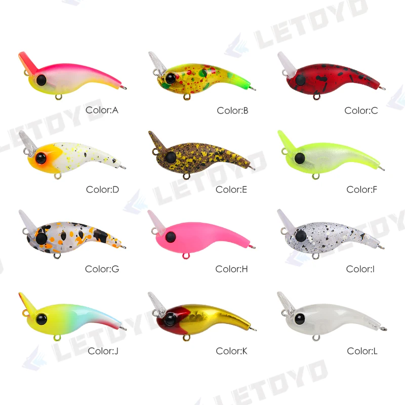 LETOYO 35mm 2.3g/50mm 7.4g Micro Minnow Fishing Lure Mini Crankbait Slow Sinking Wobblers For Trout Bass Fishing Lures