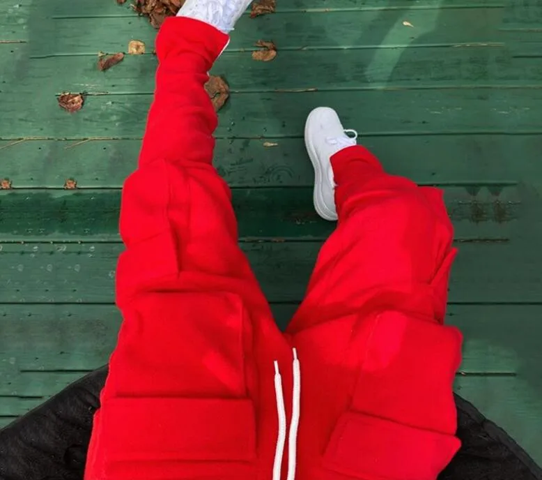 Autunno inverno Streetwear pantaloni Cargo da uomo tasche pantaloni della tuta pantaloni Casual pantaloni da Jogging da uomo pantaloni della tuta