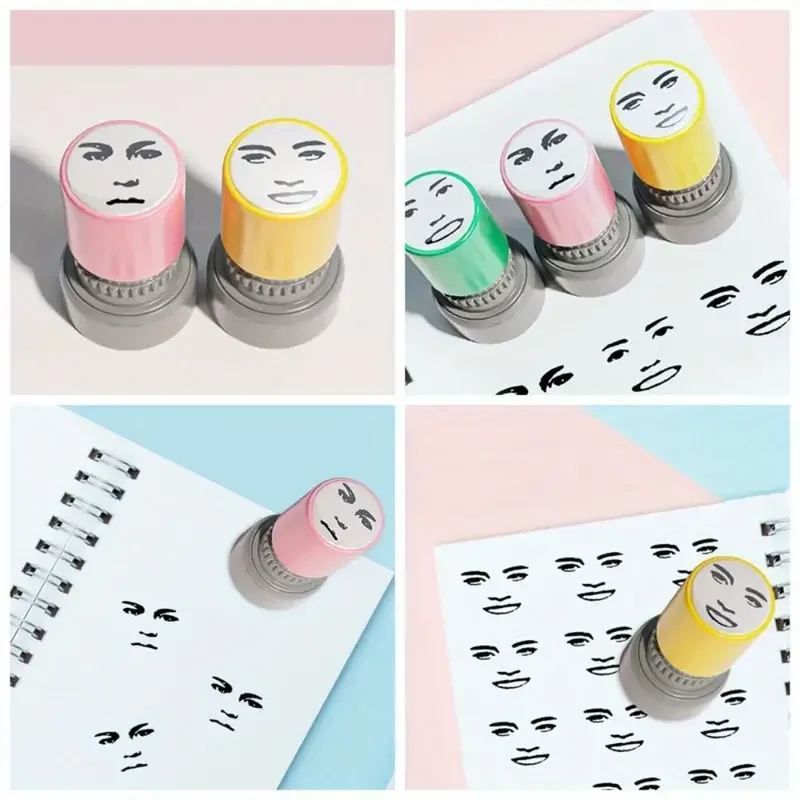 Novelty Face Memes Seal Stamp: Cute Prank Trick Engraved Funny Self-Inking Printing Stamp - DIY Office Supplies