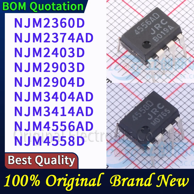 

5pcs/lot NJM2360D NJM2374AD NJM2403D NJM2903D NJM2904D NJM3404AD NJM3414AD NJM4556AD NJM4558D In stock Original High quality