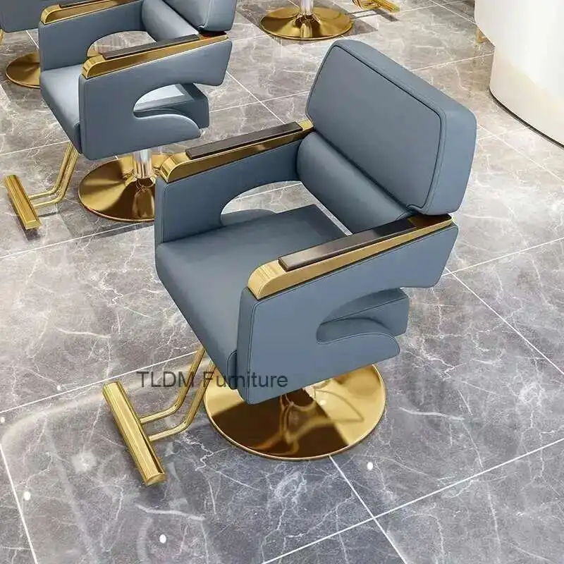 

Ergonomic Chair Barbershop Gold Vintage Chairs Salon Hair Stylist Luxury Makeup Barber Offer Man Hairdressing Aesthetic Owl Spa