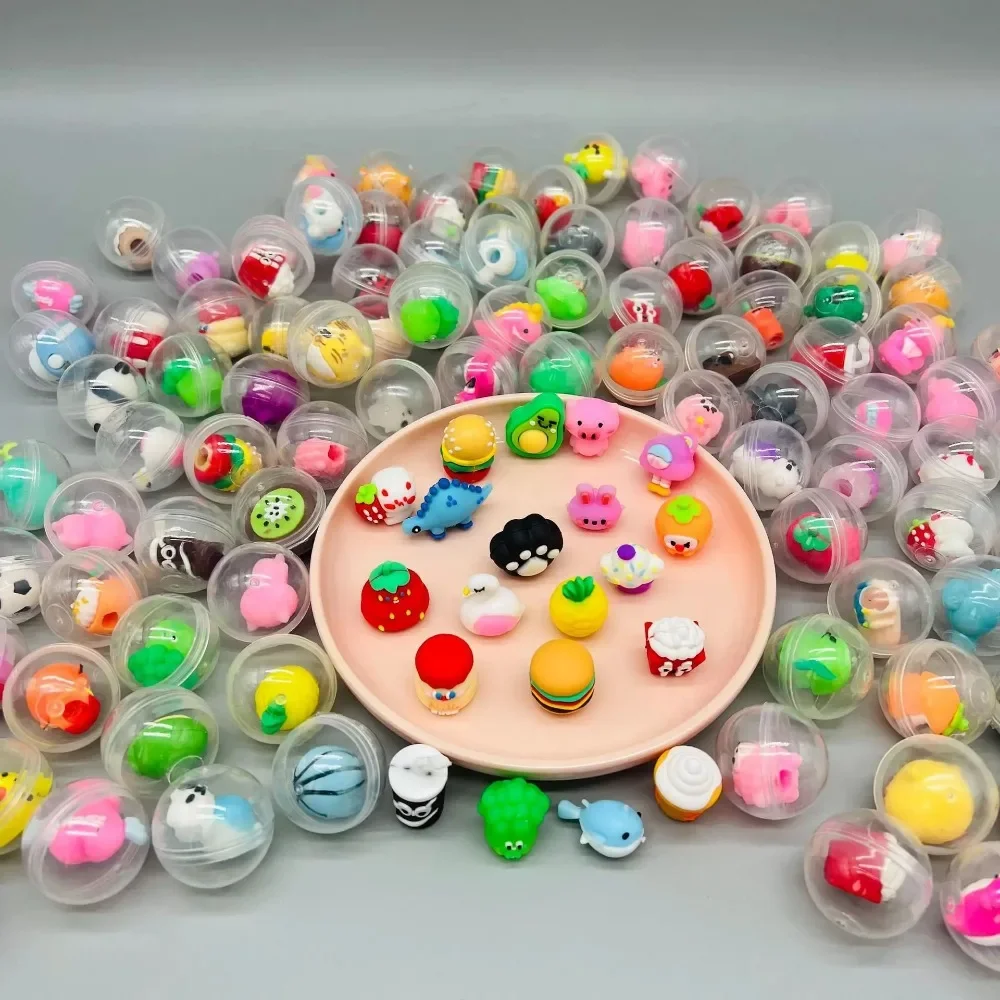 30/50 Pcs 32mm Transparent Eggshell Mixed Toy Kids Birthday Party Favor Pinata Gift Bag Filler Carnival Christmas Gift Reward