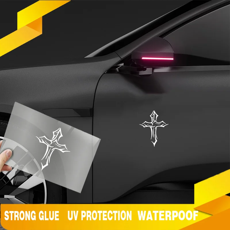 Gothic Cross Sticker Waterproof UV Resistant Vinyl Decal Strong Adhesive Car Window Body Motorcycle Laptop Decoration