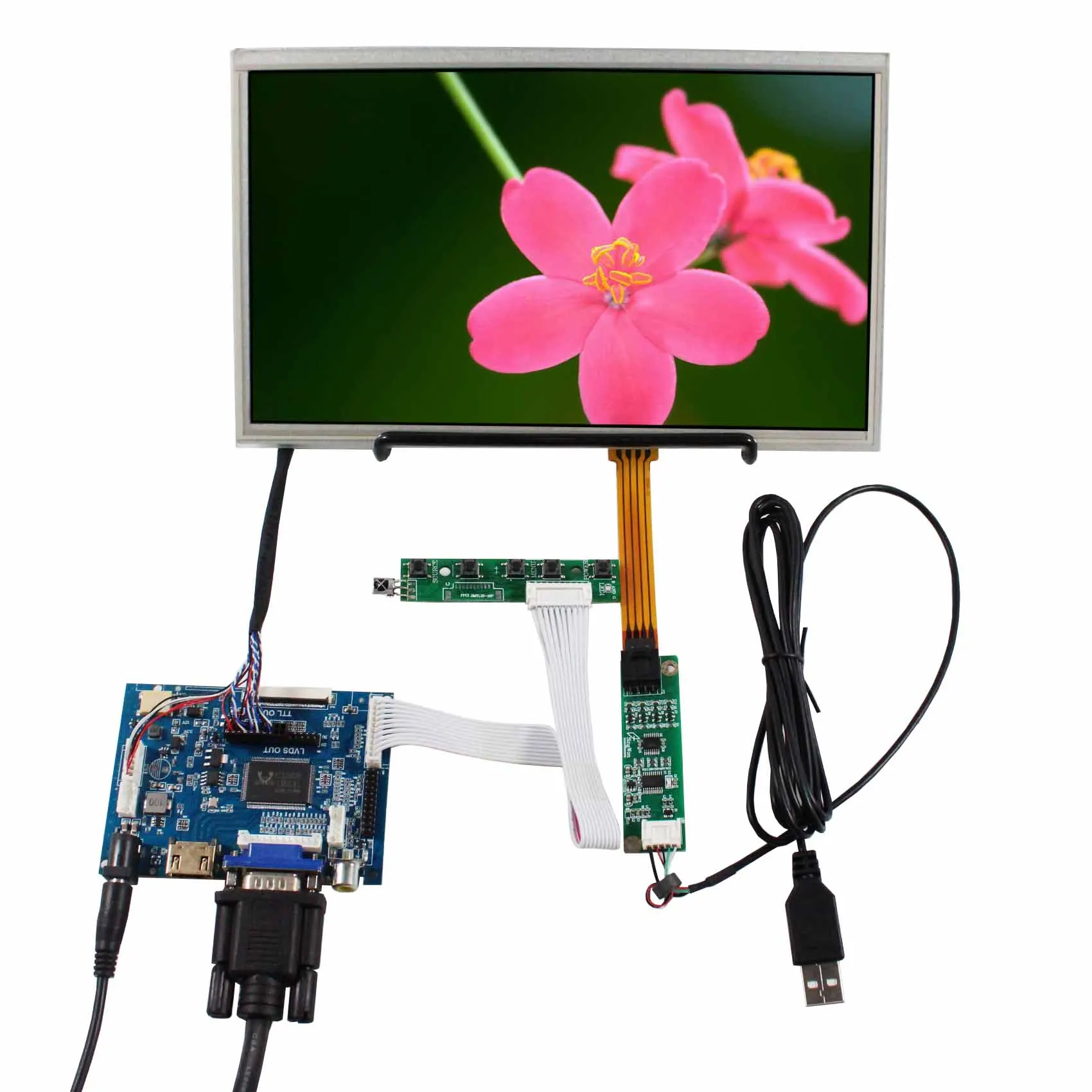 

10.1" 1366x768 Resistive Touch Sensor LCD Screen and HD MI VGA AV Control Board