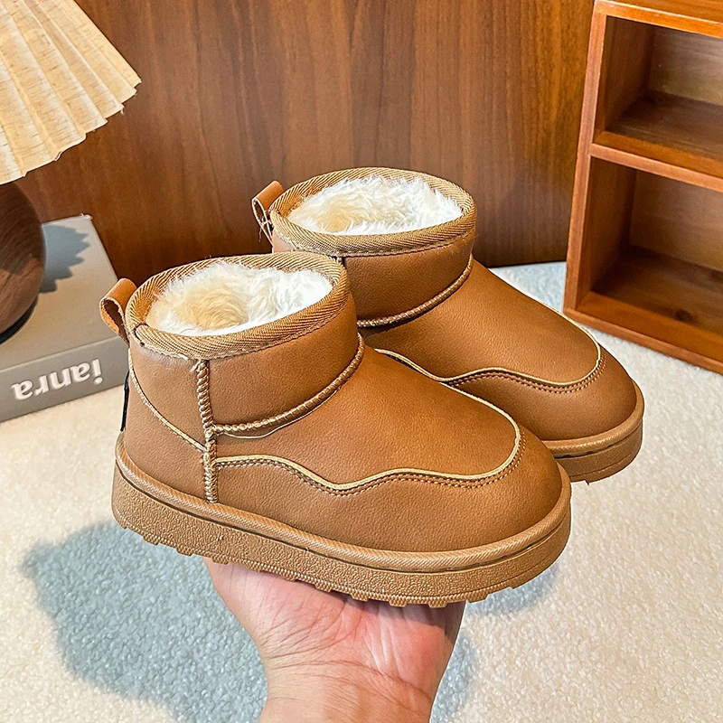 أزياء الأطفال عدم الانزلاق مبطن بنين بنات القطن سميكة القطن أحذية الشتاء الدافئة بلون يمكن ارتداؤها لينة وحيد عارضة الأحذية