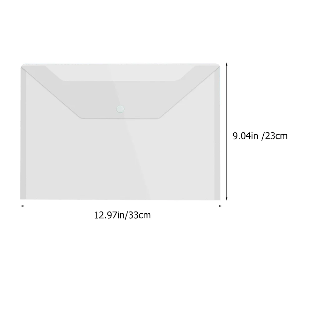 6Pcs Button Closure Plastic Document Bags Thick File Folders Practical Office File Holders Document Storage Organizers