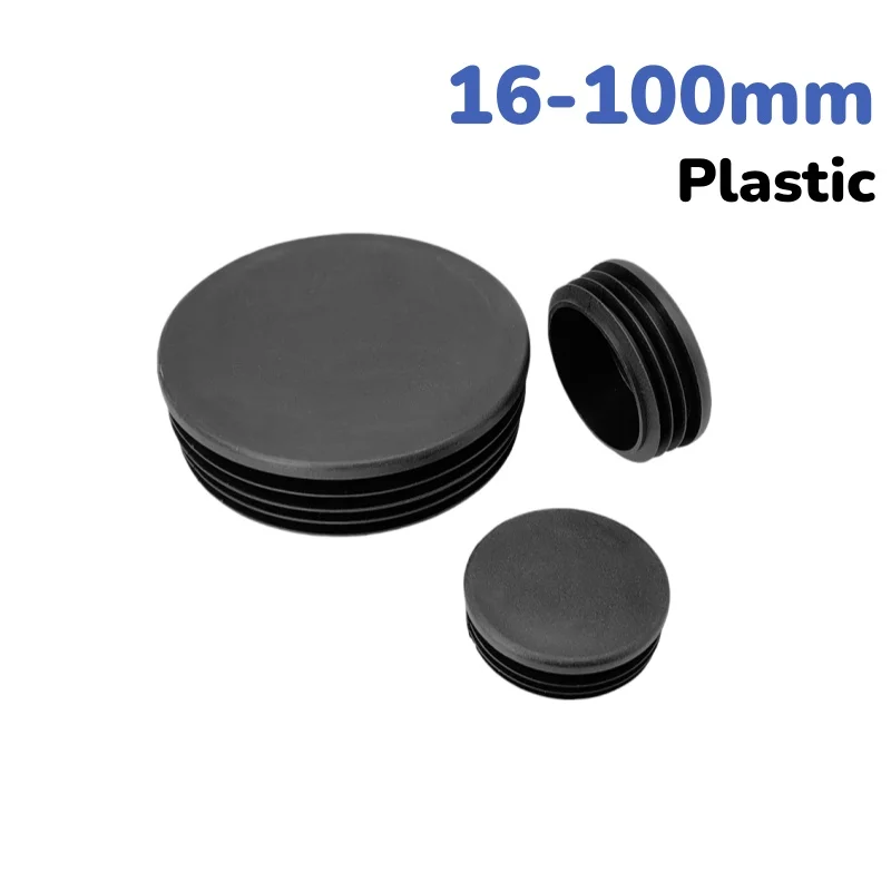 أقدام كرسي أسود PE طاولات أثاث بلاستيكية مستديرة كراسي منصات القدم أنبوب وصلة أنابيب 16-100 مللي متر