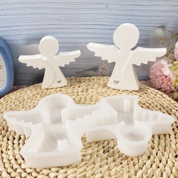 Cute Heart Angel Silicone Candle Mold Love Angel Plaster Concrete Casting Moulds Home Decor Resin Aromatherapy Gypsum Molds