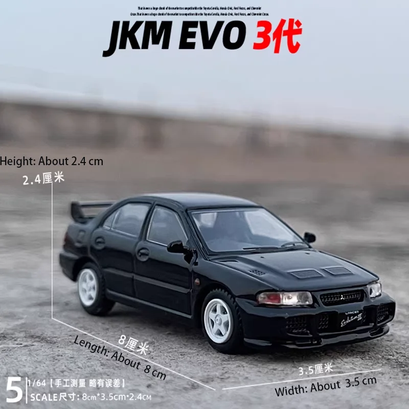 JKM 1:64 Scale Lancer EVO Alloy Car Model Static Collection Decorated Holiday Gifts Toys