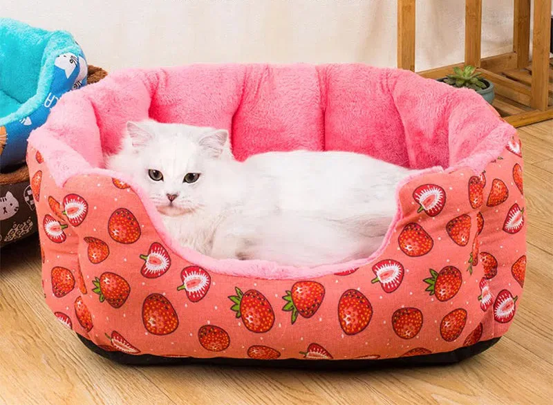 Dog Bed Cushion Sleeping Sofa Cat Bed Round Cpuppy Warm Bed House Soft Long Plush Pet Dog Bed For Small Dogs Cat Nest